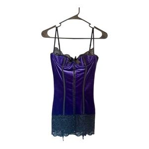 Frederick's Purple Satin Corset Top